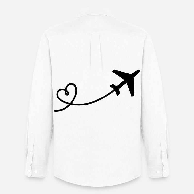 Flugzeug mit Herz - Männer Oxford Hemd von Stanley/Stella - Weiß