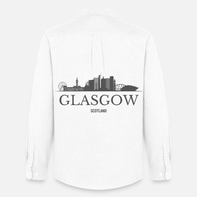 Glasgow Schottland, Glasgow Skyline - Männer Oxford Hemd von Stanley/Stella - Weiß