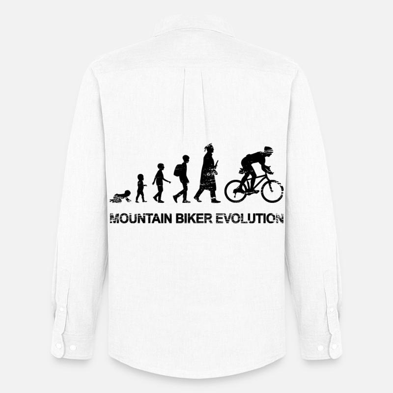 Entwicklung eines Mountainbikers - Männer Oxford Hemd von Stanley/Stella - Weiß