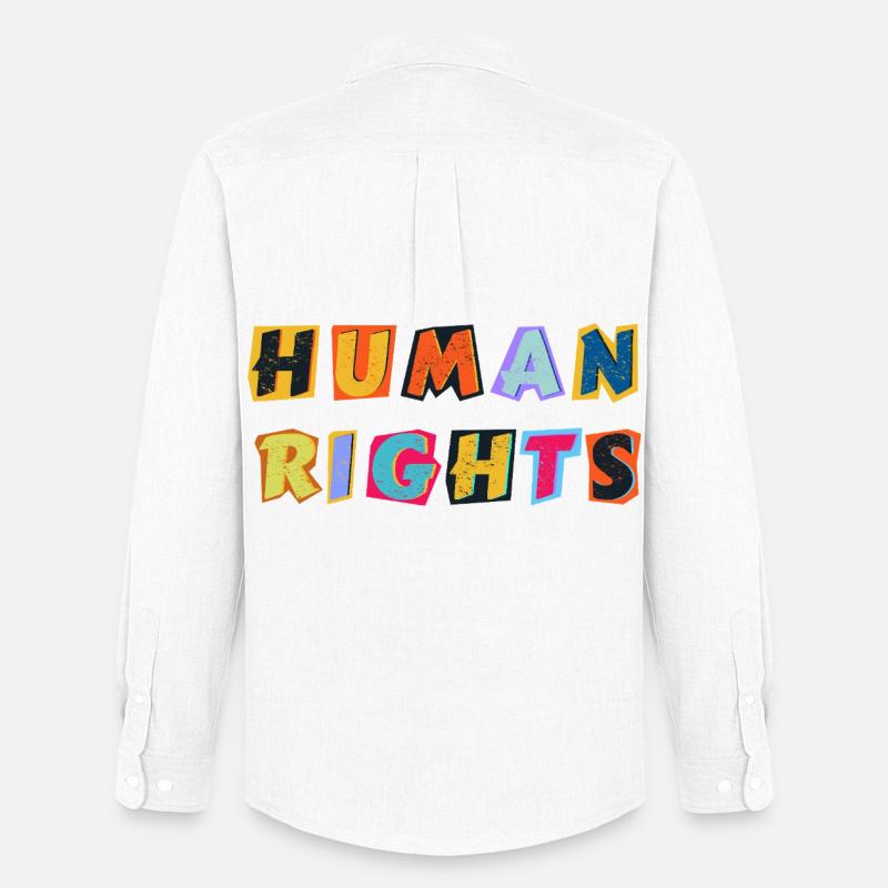 Human Right - Menschenrechte - Männer Oxford Hemd von Stanley/Stella - Weiß