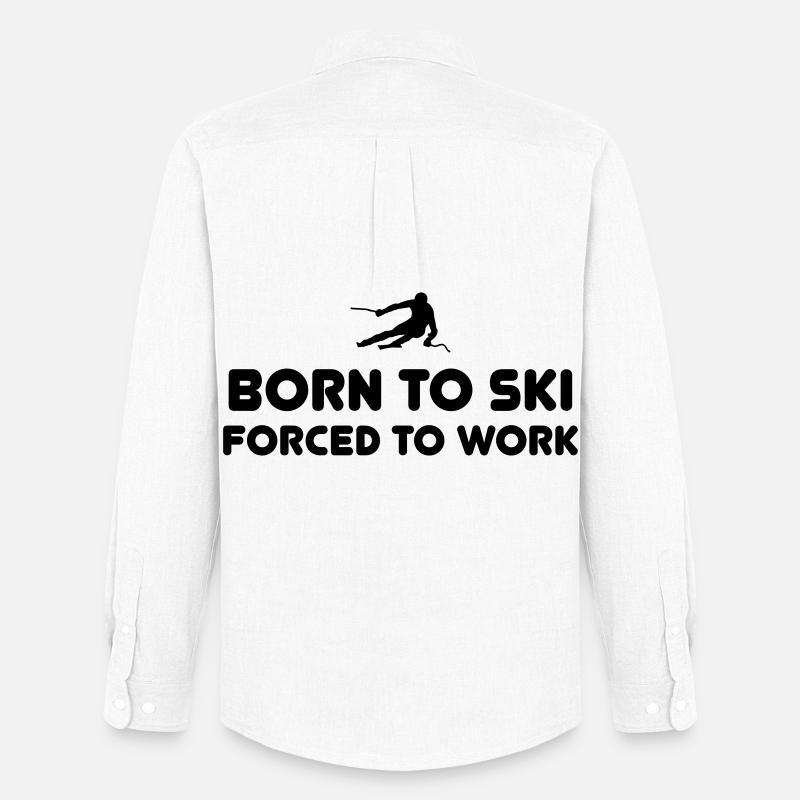 Born to Ski - Männer Oxford Hemd von Stanley/Stella - Weiß