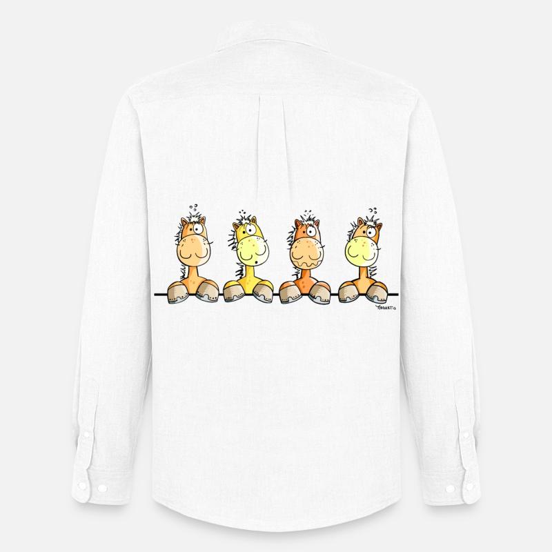 Das Pferde Team - Männer Oxford Hemd von Stanley/Stella - Weiß