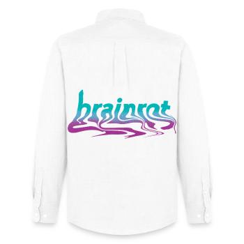 Brainrot – Trippy Vaporwave Aesthetic - Männer Oxford Hemd von Stanley/Stella - Weiß - Hinten - AI Model Male 185 dark (185cm)