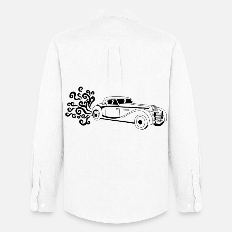 Schwarzer Oldtimer - Männer Oxford Hemd von Stanley/Stella - Weiß