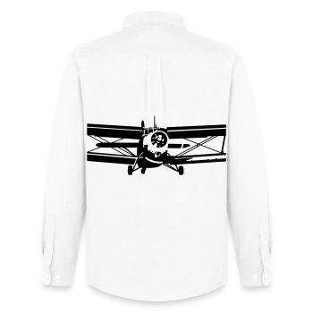 Antonov 2 - Männer Oxford Hemd von Stanley/Stella - Weiß - Hinten - AI Model Male 185 dark (185cm)