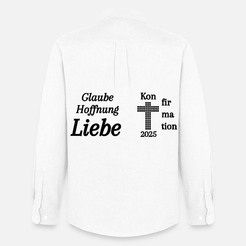 Konfirmation 2025 Glaube Hoffnung Liebe Bibel - Männer Oxford Hemd von Stanley/Stella - Weiß