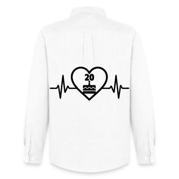 Heart Birthday 20 Years Cake - Men's Oxford Shirt by Stanley/Stella - white - Back - AI Model Male 185 dark (185cm)