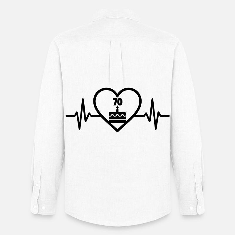 Cuore Compleanno 70 Anni Torta - Stanley/Stella Camicia Oxford uomo - bianco