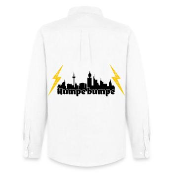 Humpe bumpe ffm skyline - Männer Oxford Hemd von Stanley/Stella - Weiß - Hinten - AI Model Male 185 dark (185cm)