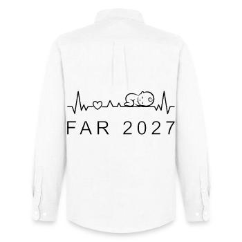 Dad 2027 Heartbeat Pregnancy Danish - Men's Oxford Shirt by Stanley/Stella - white - Back - AI Model Male 185 dark (185cm)