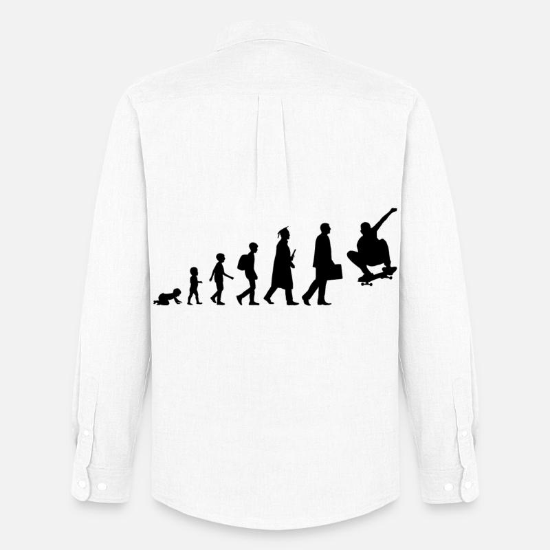 Skateboarder Evolution - Männer Oxford Hemd von Stanley/Stella - Weiß