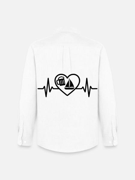 Heart Beer Sailing Humor - Men's Oxford Shirt by Stanley/Stella - white