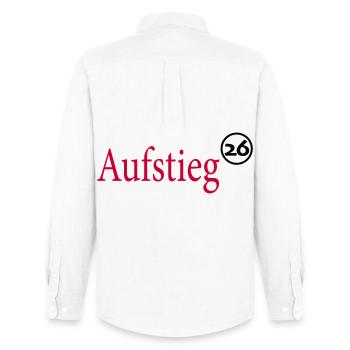 Aufsteiger 2026 Aufstieg - Männer Oxford Hemd von Stanley/Stella - Weiß - Hinten - AI Model Male 185 dark (185cm)