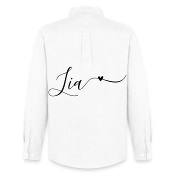 Lia Name Vorname Dekorativ - Männer Oxford Hemd von Stanley/Stella - Weiß - Hinten - AI Model Male 185 dark (185cm)