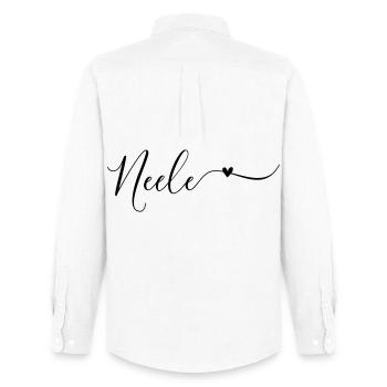 Neele Last name First name Decorative - Men's Oxford Shirt by Stanley/Stella - white - Back - AI Model Male 185 dark (185cm)