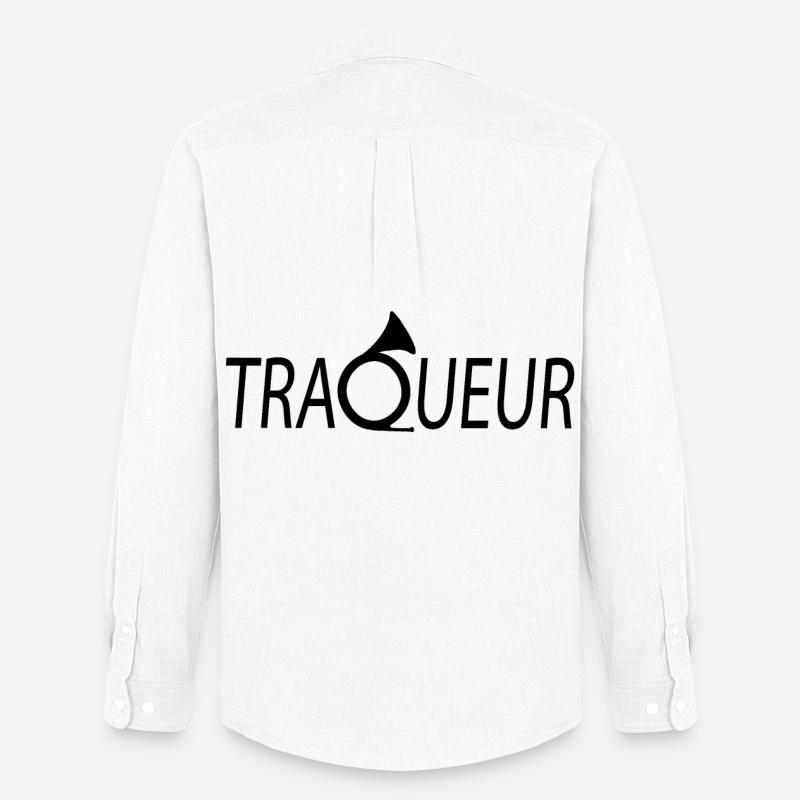 TRACKER T-Shirt anpassbar mit Ihrem Text - Männer Oxford Hemd von Stanley/Stella - Weiß