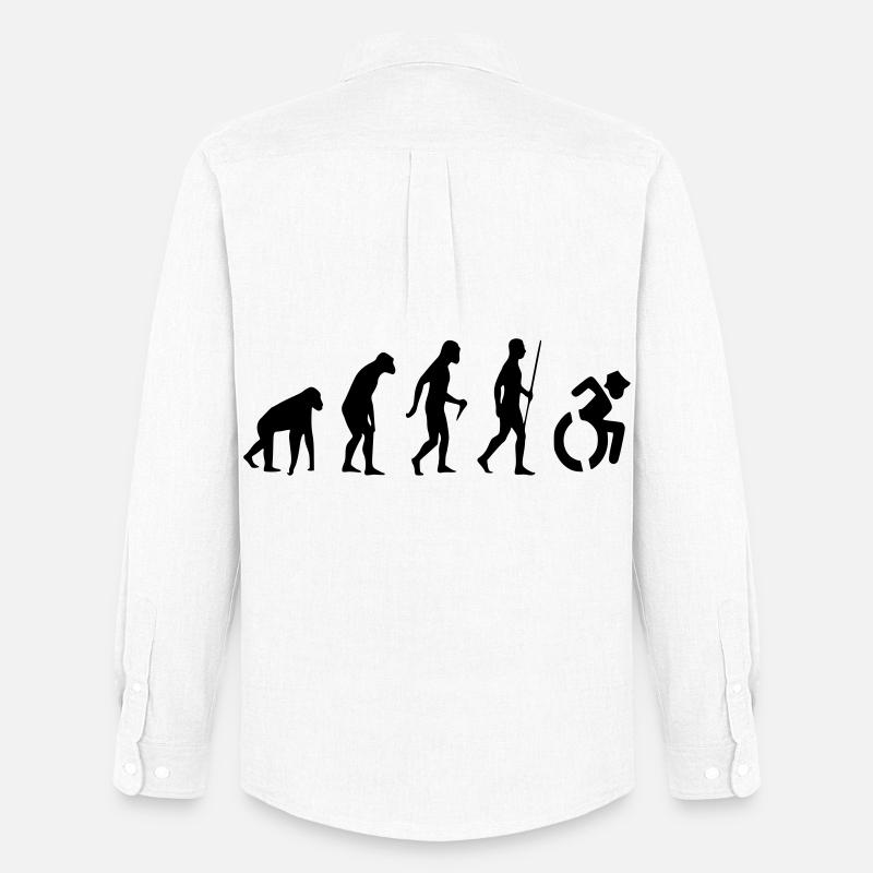 Evolution Rollstuhl. Die Rollstuhl-Evolution * - Männer Oxford Hemd von Stanley/Stella - Weiß
