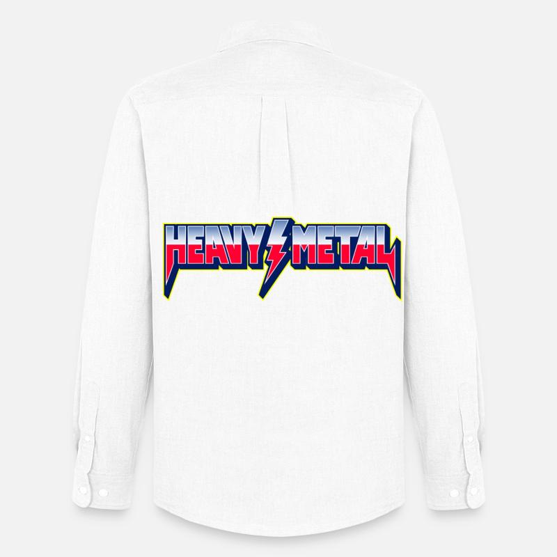 Heavy Metal 3D-Logo mit Blitz - Männer Oxford Hemd von Stanley/Stella - Weiß