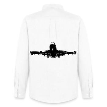 747 - Männer Oxford Hemd von Stanley/Stella - Weiß - Hinten - AI Model Male 185 dark (185cm)