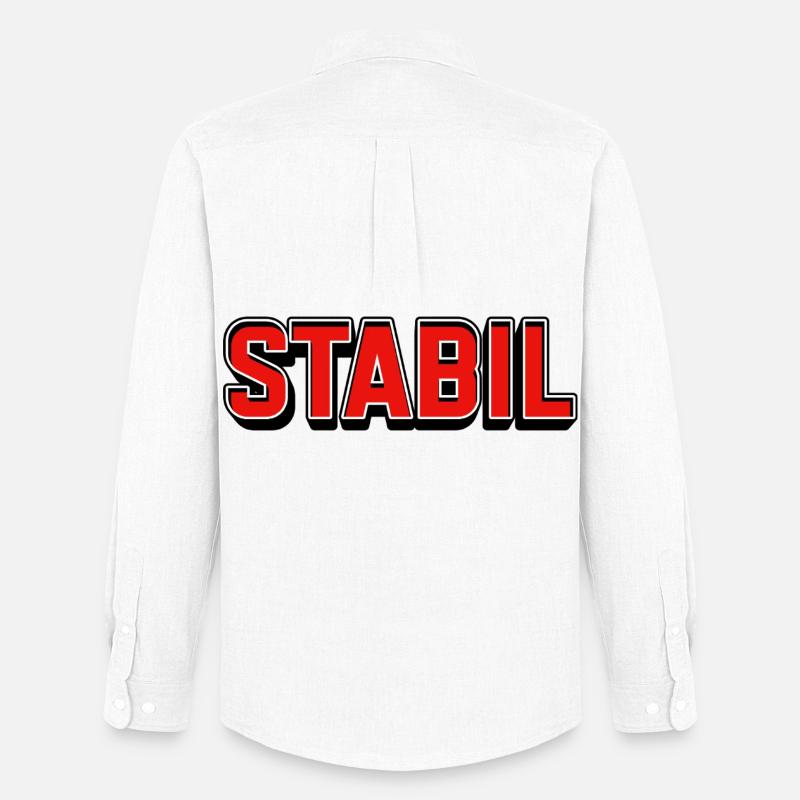 Stabil Knallrot Blockschrift - Männer Oxford Hemd von Stanley/Stella - Weiß