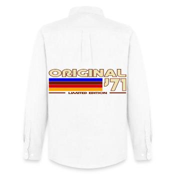 Originales 71 Rainbow Retro-Abzeichen - Männer Oxford Hemd von Stanley/Stella - Weiß - Hinten - AI Model Male 185 dark (185cm)