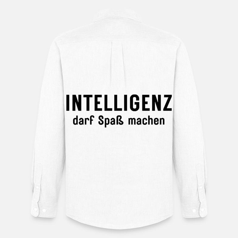 Intelligenz darf Spaß machen Statement Design - Männer Oxford Hemd von Stanley/Stella - Weiß