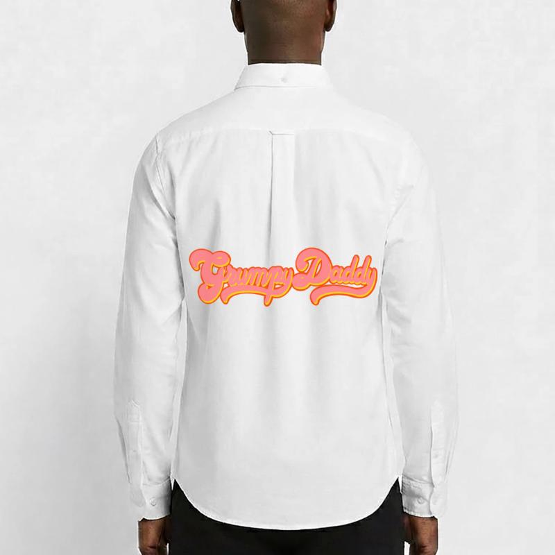 Grumpy Daddy Retro Script - Color "Exploitation" Men's Oxford Shirt by Stanley/Stella