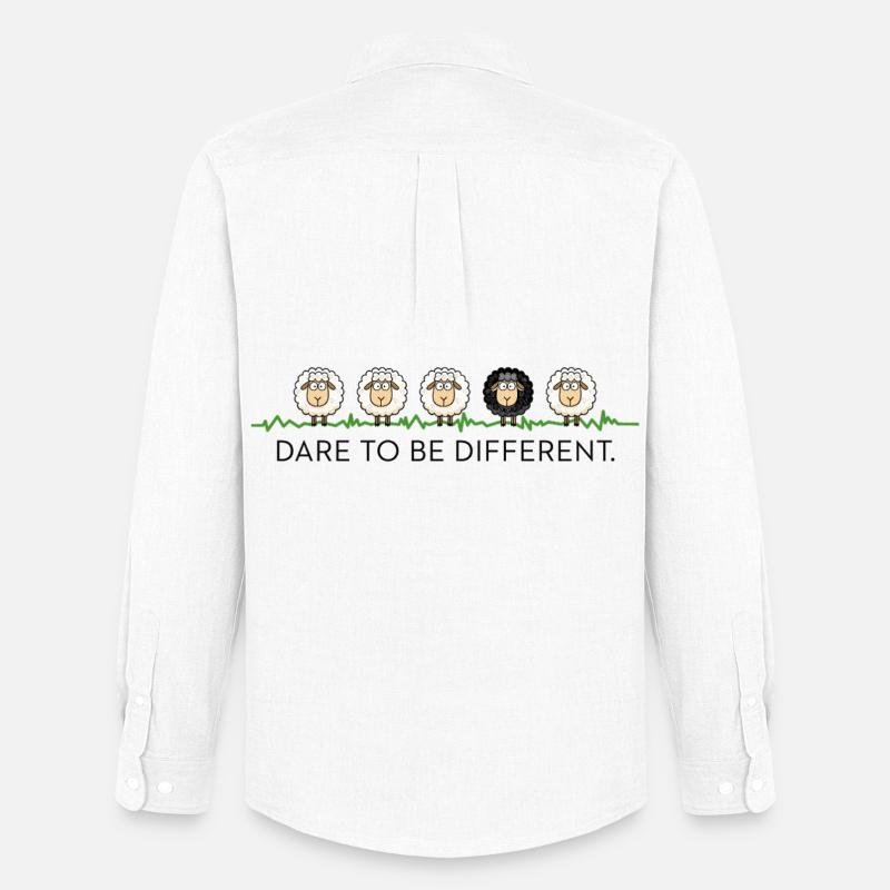 Dare to Be Different – Schwarzes Schaf - Männer Oxford Hemd von Stanley/Stella - Weiß