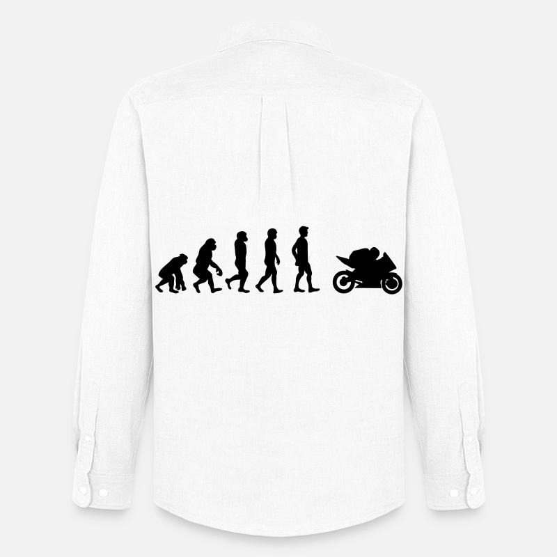 Motorrad Evolution - Männer Oxford Hemd von Stanley/Stella - Weiß