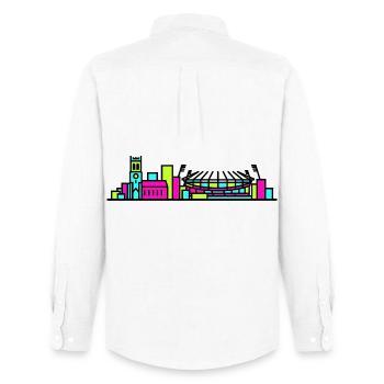 Skyline der Stadt Wolverhampton St Peter's Linienkunst - Männer Oxford Hemd von Stanley/Stella - Weiß - Hinten - AI Model Male 185 dark (185cm)