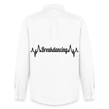 Breakdance ECG Heartline - Chemise Oxford homme Stanley/Stella - blanc - Dos - AI Model Male 185 dark (185cm)