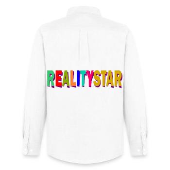 RealityStar color explosion - Men's Oxford Shirt by Stanley/Stella - white - Back - AI Model Male 185 dark (185cm)