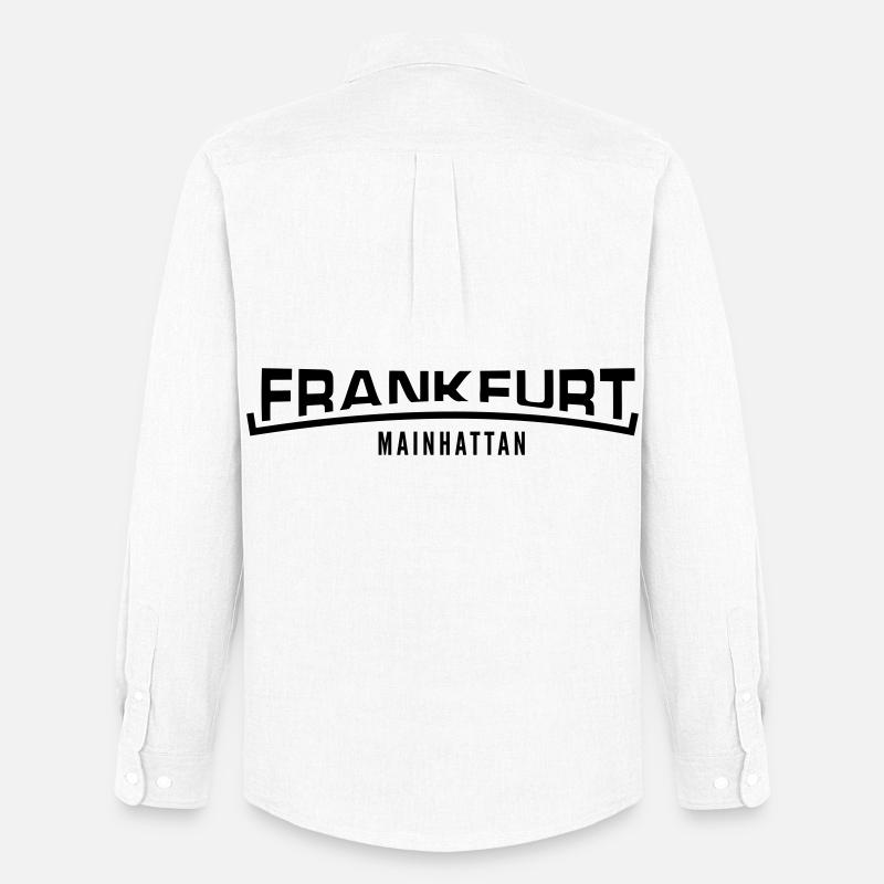 Frankfurt Mainhattan - Männer Oxford Hemd von Stanley/Stella - Weiß