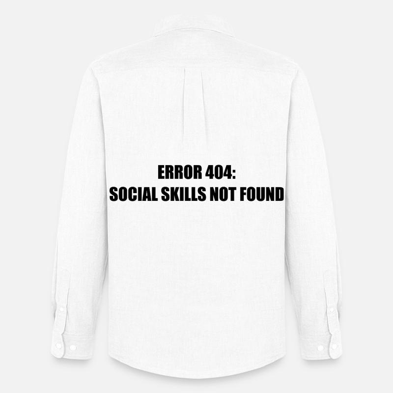 Error 404 Missing Social Skills - Men's Oxford Shirt by Stanley/Stella - white