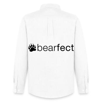 Bearfect - Männer Oxford Hemd von Stanley/Stella - Weiß - Hinten - AI Model Male 185 dark (185cm)