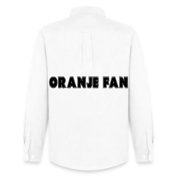 Orangefarbener Fan der königlichen Familie zum Königstag # - Männer Oxford Hemd von Stanley/Stella - Weiß - Hinten - AI Model Male 185 dark (185cm)