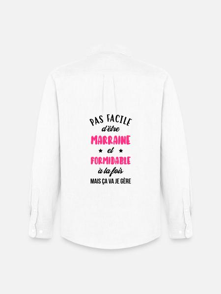 Marraine formidable / Filleule / Filleul / Baptême - Chemise Oxford homme Stanley/Stella - blanc