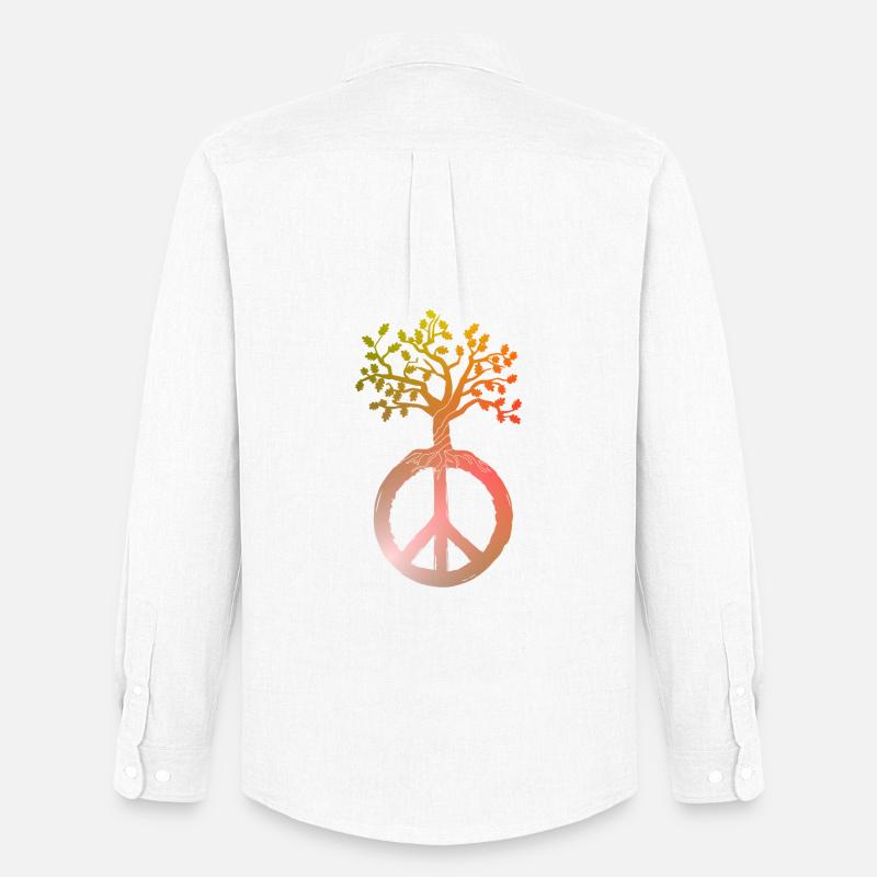 Friedensbaum Peace - Männer Oxford Hemd von Stanley/Stella - Weiß