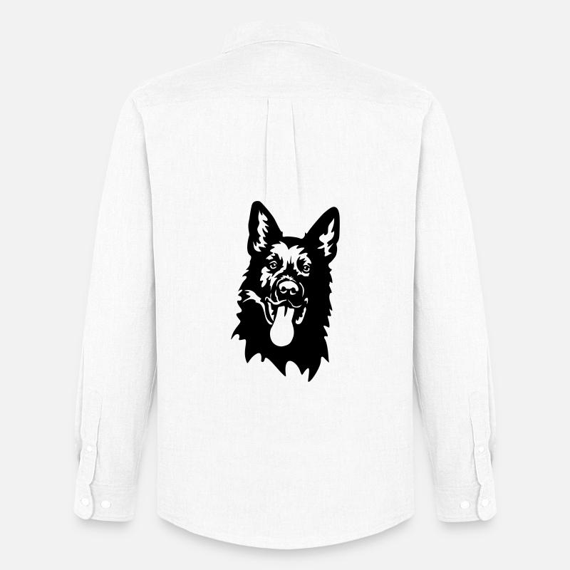 Deutscher Schäferhund Kopf - Männer Oxford Hemd von Stanley/Stella - Weiß
