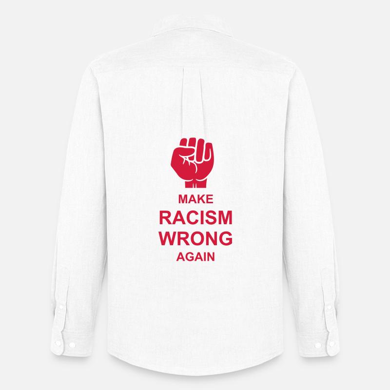 make racism wrong again - Männer Oxford Hemd von Stanley/Stella - Weiß