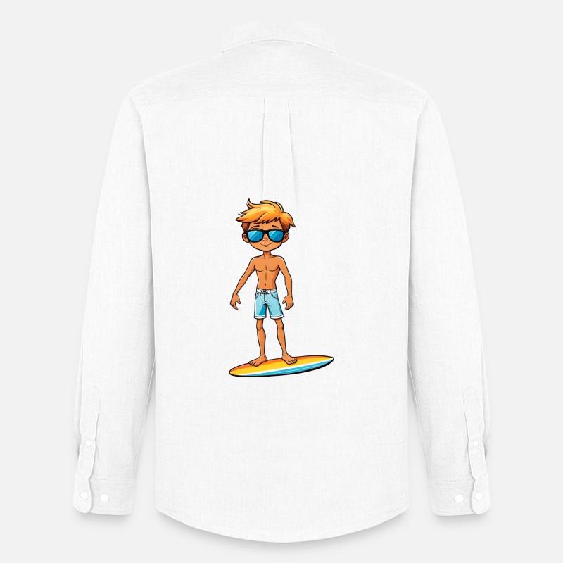 Cooler junger Surfer Dude Boy - Männer Oxford Hemd von Stanley/Stella - Weiß