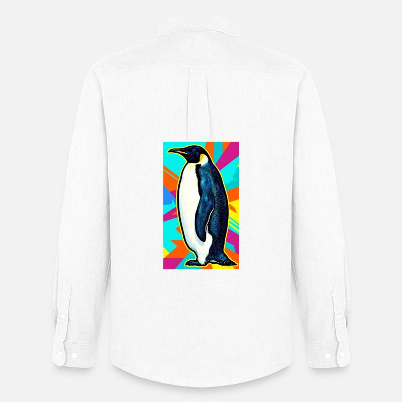 Pinguin - Männer Oxford Hemd von Stanley/Stella - Weiß