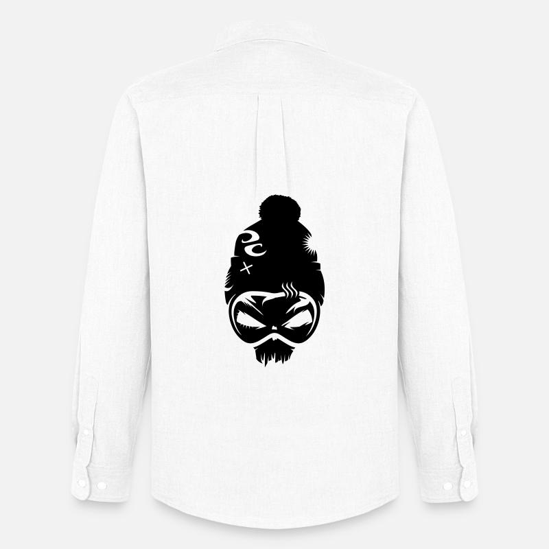 Snowboard Skull mit Snowboard Brille - Männer Oxford Hemd von Stanley/Stella - Weiß