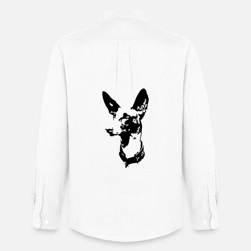 Podenco Kopf - Männer Oxford Hemd von Stanley/Stella - Weiß