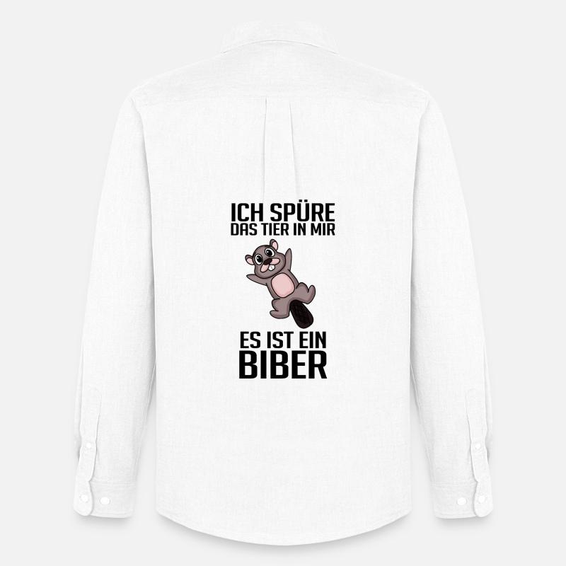 Biber Nagetier Zoo Geschenk - Männer Oxford Hemd von Stanley/Stella - Weiß