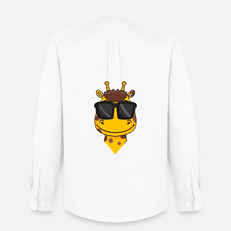 Giraffe mit Brille - Männer Oxford Hemd von Stanley/Stella - Weiß