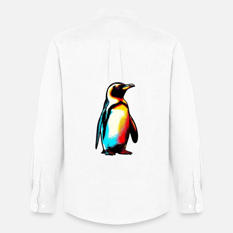 Pinguin - Männer Oxford Hemd von Stanley/Stella - Weiß
