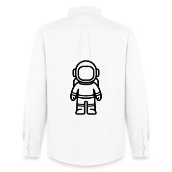 Astronaut - Männer Oxford Hemd von Stanley/Stella - Weiß - Hinten - AI Model Male 185 dark (185cm)