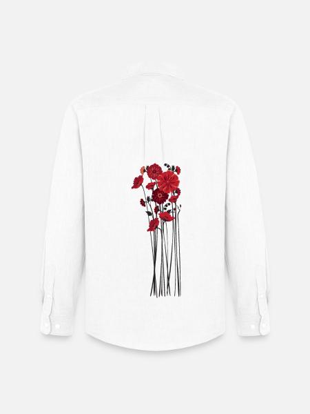 Pebble Flowers Illustration - Men's Oxford Shirt by Stanley/Stella - white