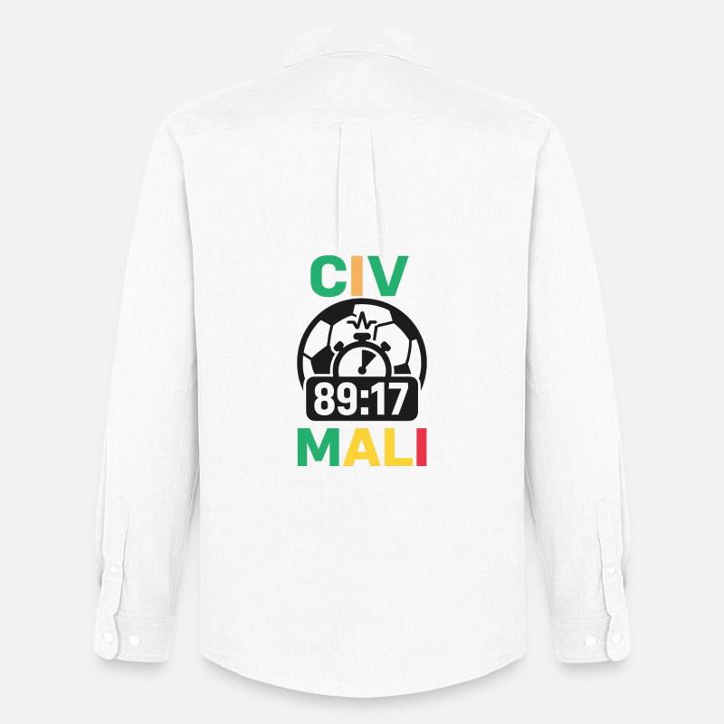 CIV vs Mali – 89:17 zu spät - Männer Oxford Hemd von Stanley/Stella - Weiß